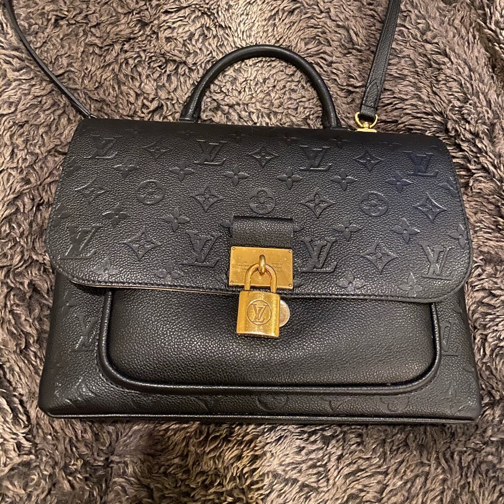 AMAZING MARIGNAN BLK MONOGRAM EMPRIENTE LEATHER!!